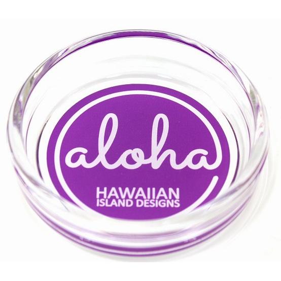 ハワイ 土産 お土産 ハワイアン インテリア ハワイアン雑貨 ハワイアンOld-Fashioned 小物入れ灰皿 マルチトレイ HOA-011 Aaloha(パープル) HID｜holoholo