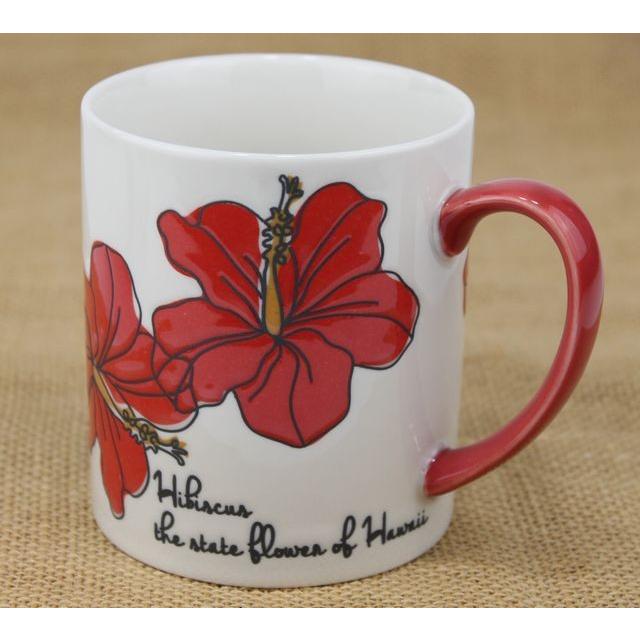 Hibiscus ハワイアン雑貨 ハイビスカス柄 トロピカル マグカップ