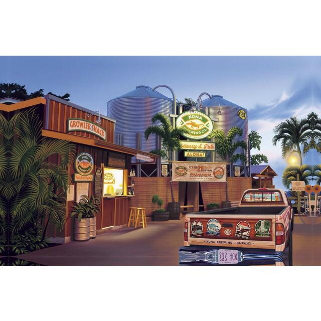ハワイアン雑貨 インテリア ハワイアン 雑貨 栗山義勝氏 キャンバス パネル絵 コナ ビール ファクトリー Kona Brewing Co ハワイアン雑貨 イラスト Pukr 1805 ハワイアン雑貨 Holoholo 通販 Yahoo ショッピング