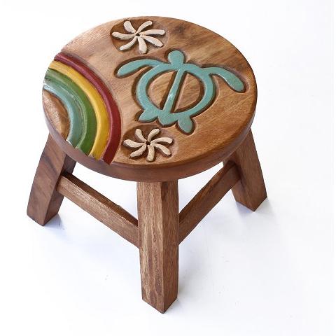ハワイアン雑貨 インテリア ハワイ 雑貨 激安 木製ラウンドスツール ホヌ レインボー ハワイアン雑貨 ハワイ 土産 お土産 おみやげ Stool 4 ハワイアン雑貨 Holoholo 通販 Yahoo ショッピング