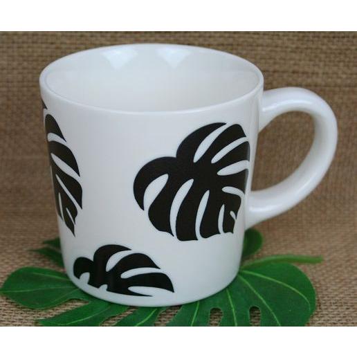 ハワイアン雑貨 インテリア ハワイ 雑貨 ハワイアンモンステラ柄 シンプルマグカップ ホワイト 土産 お土産 おみやげ 66 以上節約
