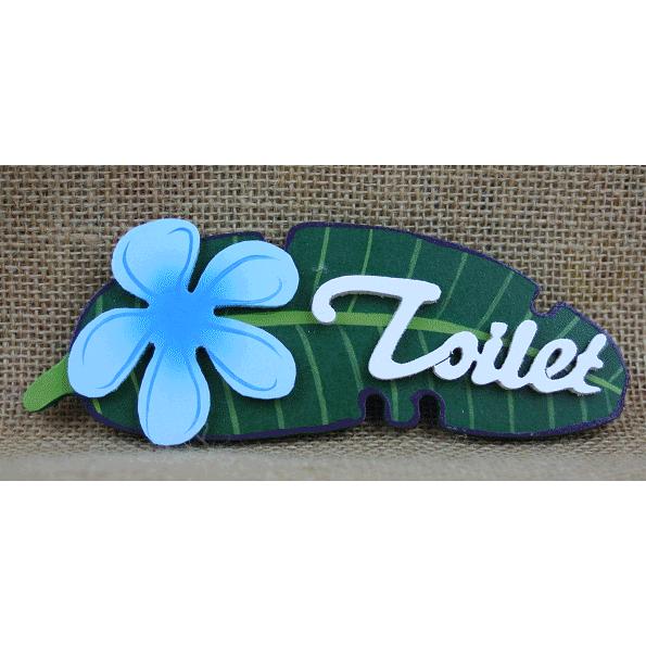 入荷中 ハワイアン雑貨 インテリア ハワイ 雑貨ハワイアン ミニプルメリアtoiletプレート ブルー 土産 お土産 おみやげ