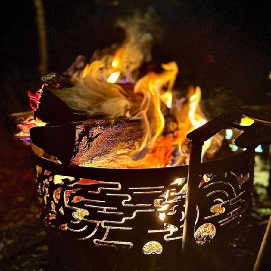 焚き火台 荒魂/あらみたま 和柄の焚き火台 φ450 板厚3.2mm 高さ265mm