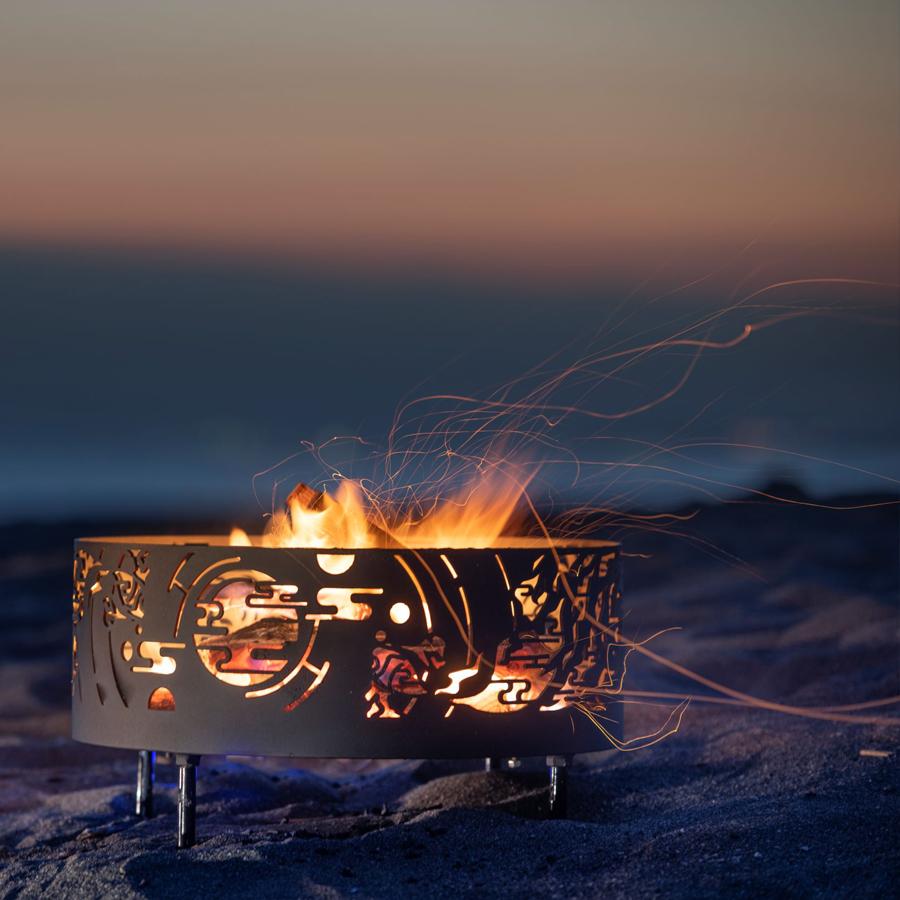 焚き火台 荒魂/あらみたま 和柄の焚き火台 φ450 板厚3.2mm 高さ265mm