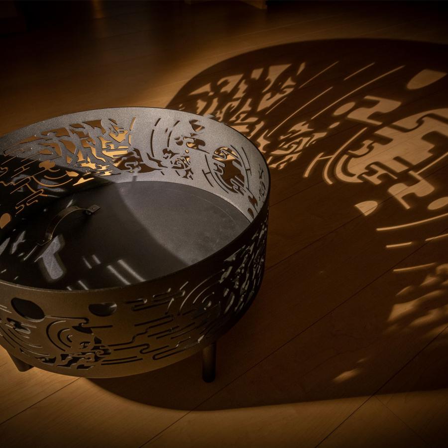 焚き火台 荒魂/あらみたま 和柄の焚き火台 φ450 板厚3.2mm 高さ265mm