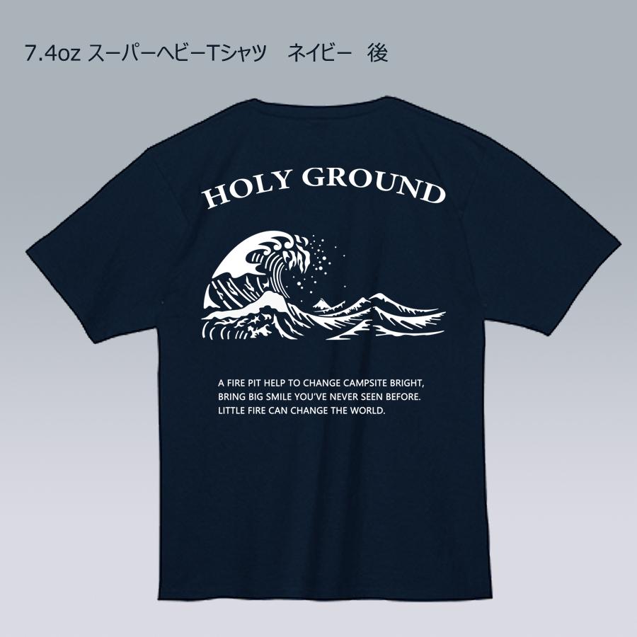 ホーリーＴシャツ　バックプリントバージョン　ネイビー色　ヘビーウェイト　厚手　半袖　ノーマルシルエット | 