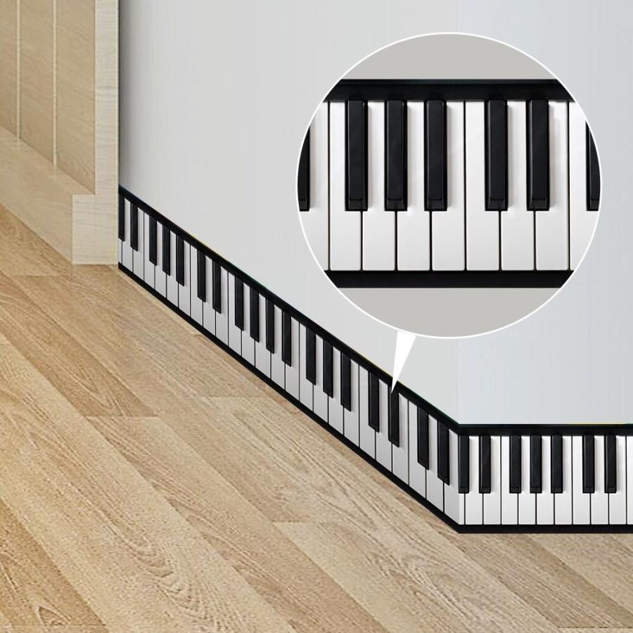 10x0cm ピアノキーウォールステッカー 白黒 ベルトライン壁紙 装飾 家 鍵盤 M Homari 通販 Yahoo ショッピング