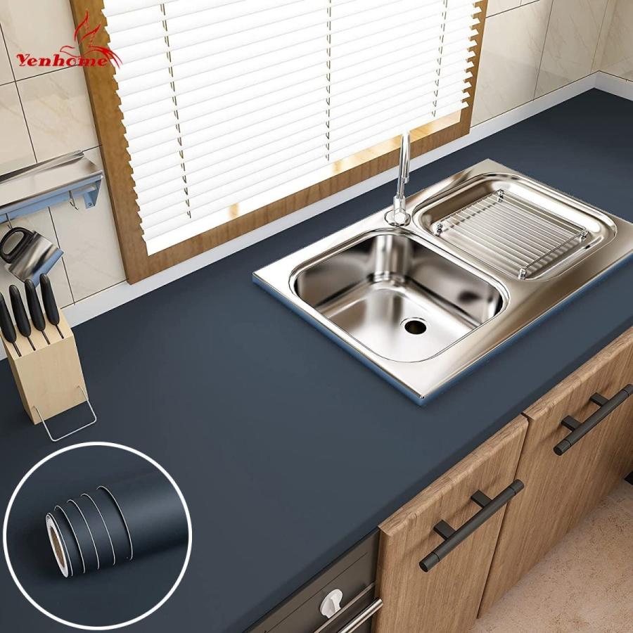 装飾フィルム 40cm X 2m キッチンカウンター 壁紙 食器棚 防水粘着ステッカー ダークカラー Diy T Homari 通販 Yahoo ショッピング