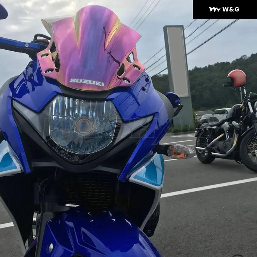 オートバイダブルバブルウィンドシールド ウィンドスクリーン スクリーン 2017 2018 2019 スズキ GSX250R GSX-R GSX 250 R 250R スモークブラックの画像