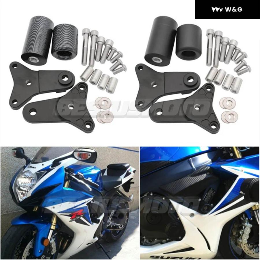 並行輸入品オートバイ バイク ノーカットフレームスライダー クラッシュフォールディングプロテクション スズキ GSXR600 GSXR750 GSX-R 750の画像
