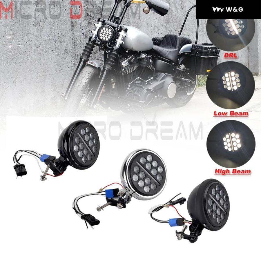 並行輸入品5.75インチ LED ヘッドライト ヘッドランプ ハーレー ソフテイル ストリートボブ FXBB FXBBS ローライダー FXLR スタンダード FXST 2018-2022_5