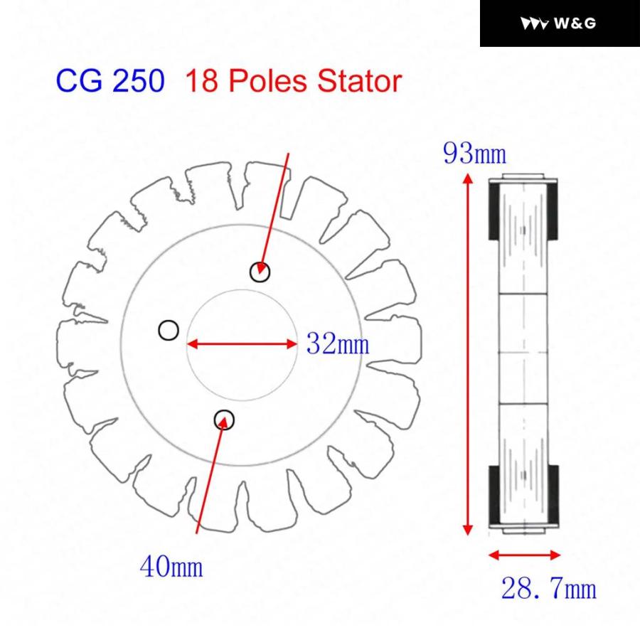 並行輸入品マグネトステーター 18極コイル 5線式 200C 250CC CG BASHAN SHINERAY JINLING TAOTAO ダートピットオートバイ バイク ATV クワッドパーツの画像