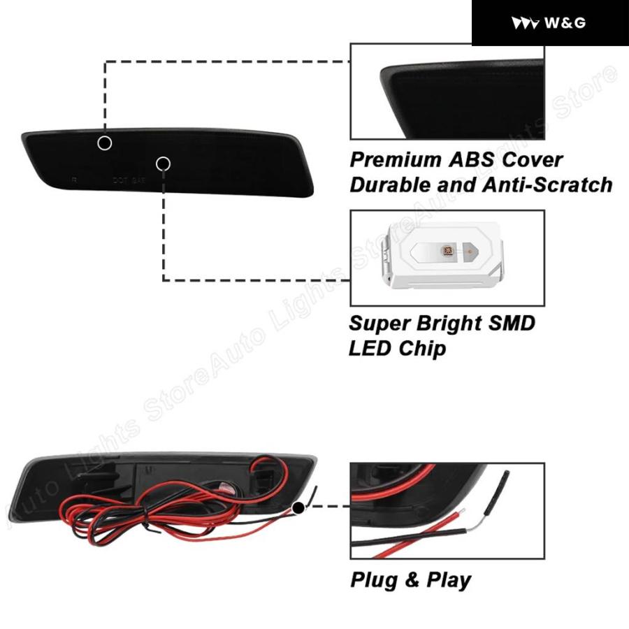 並行輸入品LEDリアバンパーリフレクターブレーキ テールライト レクサスES300H ES350 GS200T GS300 GS350 GS450H FスポーツトヨタカローラE180の画像