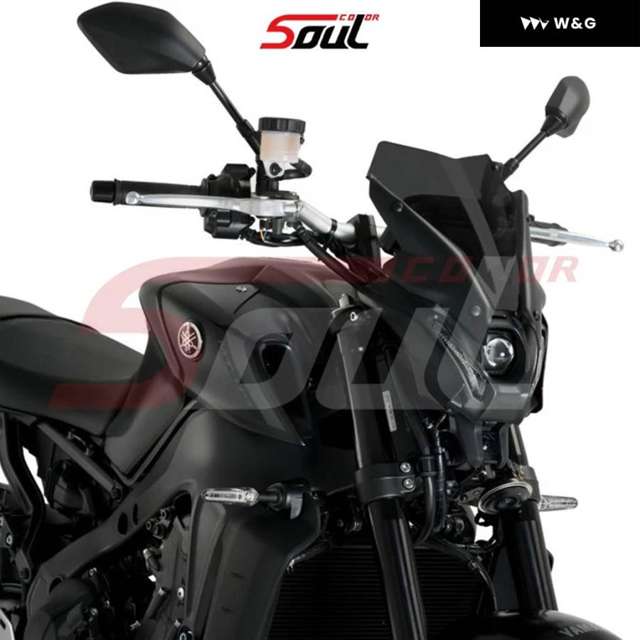並行輸入品オートバイ バイク スポーツウィンドシールドバイザーブラックウィンドスクリーンヤマハ MT-09 2021-23 MT09 SP 21 22 23 FZ09 FZ-09 MT09 SPの画像