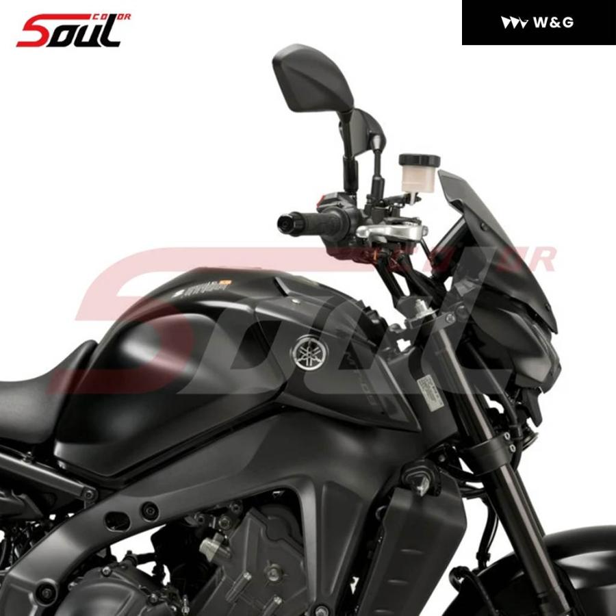 並行輸入品オートバイ バイク スポーツウィンドシールドバイザーブラックウィンドスクリーンヤマハ MT-09 2021-23 MT09 SP 21 22 23 FZ09 FZ-09 MT09 SPの画像