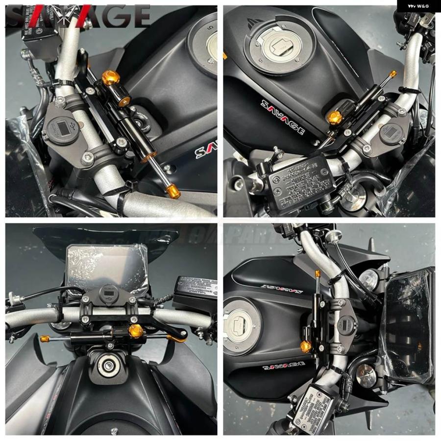 並行輸入品MT-07 ステアリングスタビライザー リバース ブラケット マウント ヤマハ MT07 MT-07 Y-AMT 2025 オートバイ リニアリバースセーフティ アブ_3