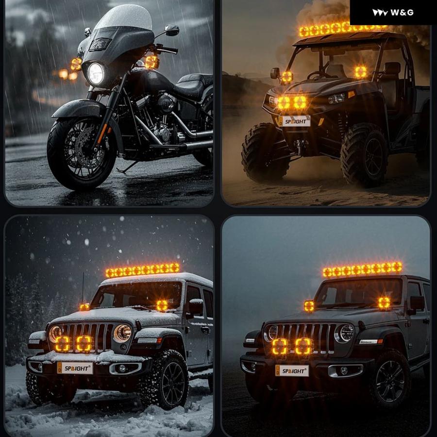 スクエア LED 作業灯 12V 24V 車 オフロード オートバイ バイク 運転用