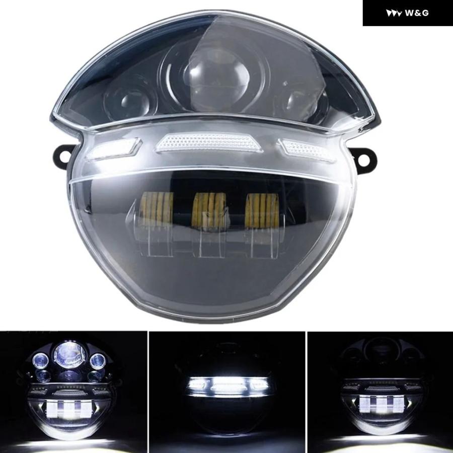 LED 丸型ヘッドライト 黒●DICATIドゥカティモンスター　ケース付き● オートバイ バイク LED ヘッドライト ドゥカティ モンスター 696 795