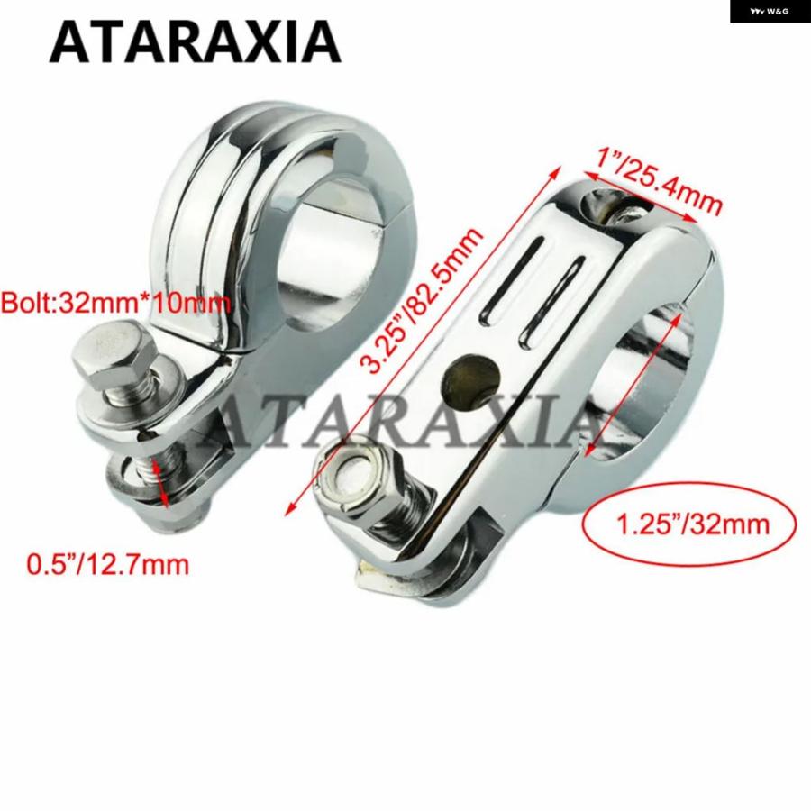 並行輸入品1.25インチ 1-1/4インチ 32MM オートバイ バイク フットレスト ペグ クラッシュ バー フットペグ レスト エンジン ガード マウント ハーレーの画像