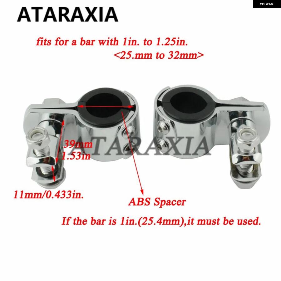 並行輸入品1.25インチ 1-1/4インチ 32MM オートバイ バイク フットレスト ペグ クラッシュ バー フットペグ レスト エンジン ガード マウント ハーレーの画像