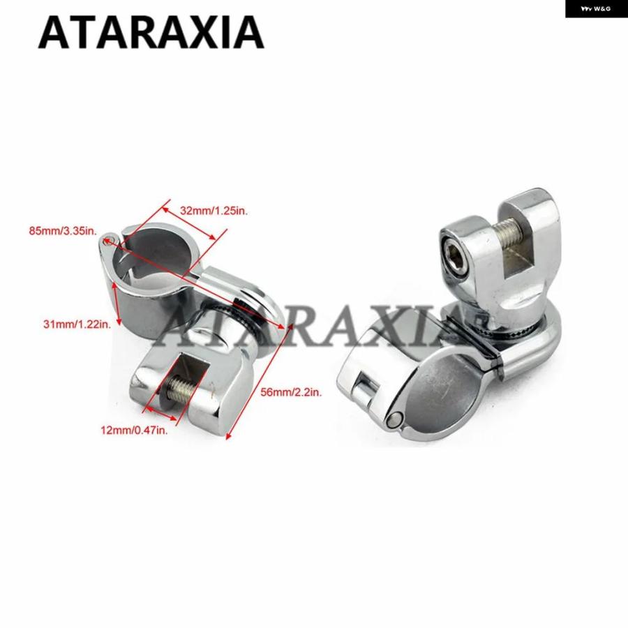並行輸入品1.25インチ 1-1/4インチ 32MM オートバイ バイク フットレスト ペグ クラッシュ バー フットペグ レスト エンジン ガード マウント ハーレーの画像