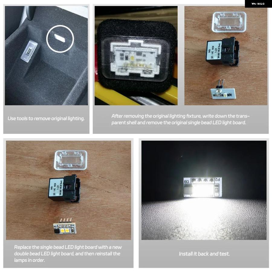 並行輸入品アンビエントライト LED カーテシドア パネル ライト ドアカード 収納 コンパートメントライト アウディ A6 C7 RS6 A7 S7 RS7 A8 S8 TT SEAT_5
