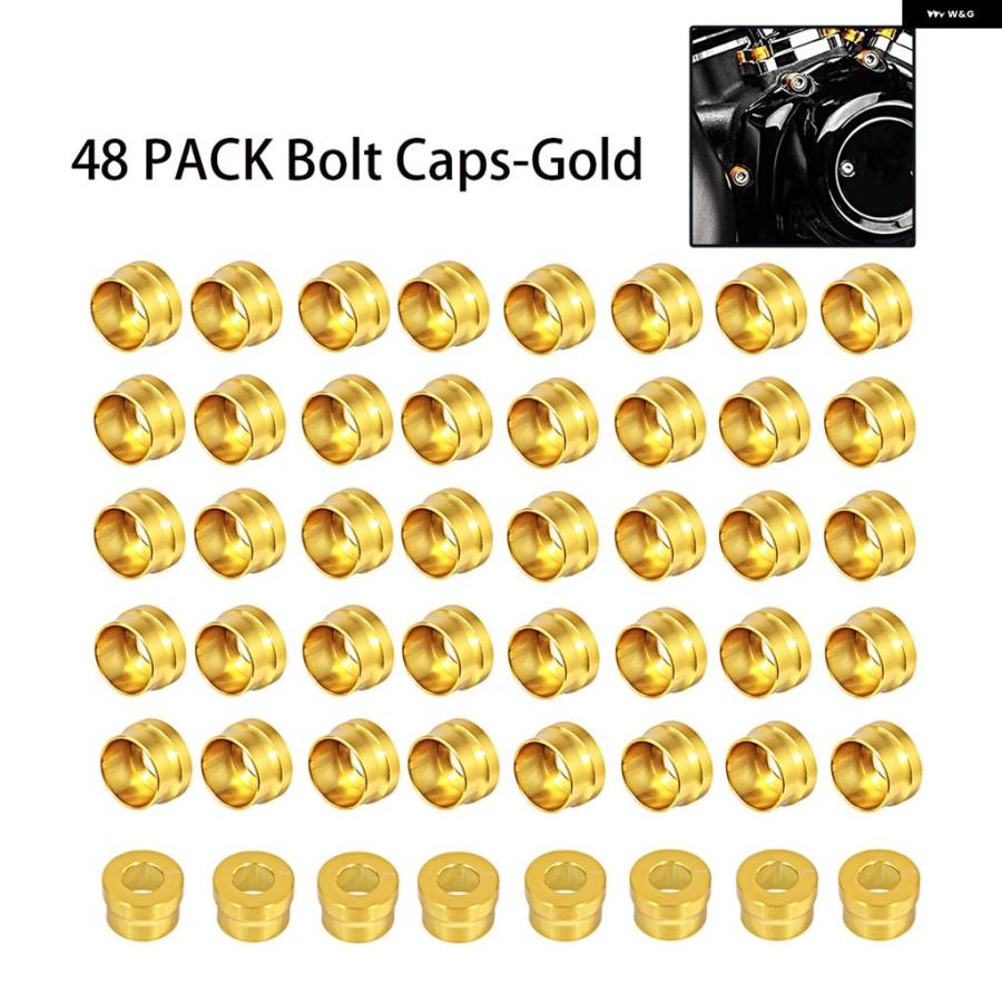 並行輸入品48X ゴールド エンジン ボルトカバー キャップキット