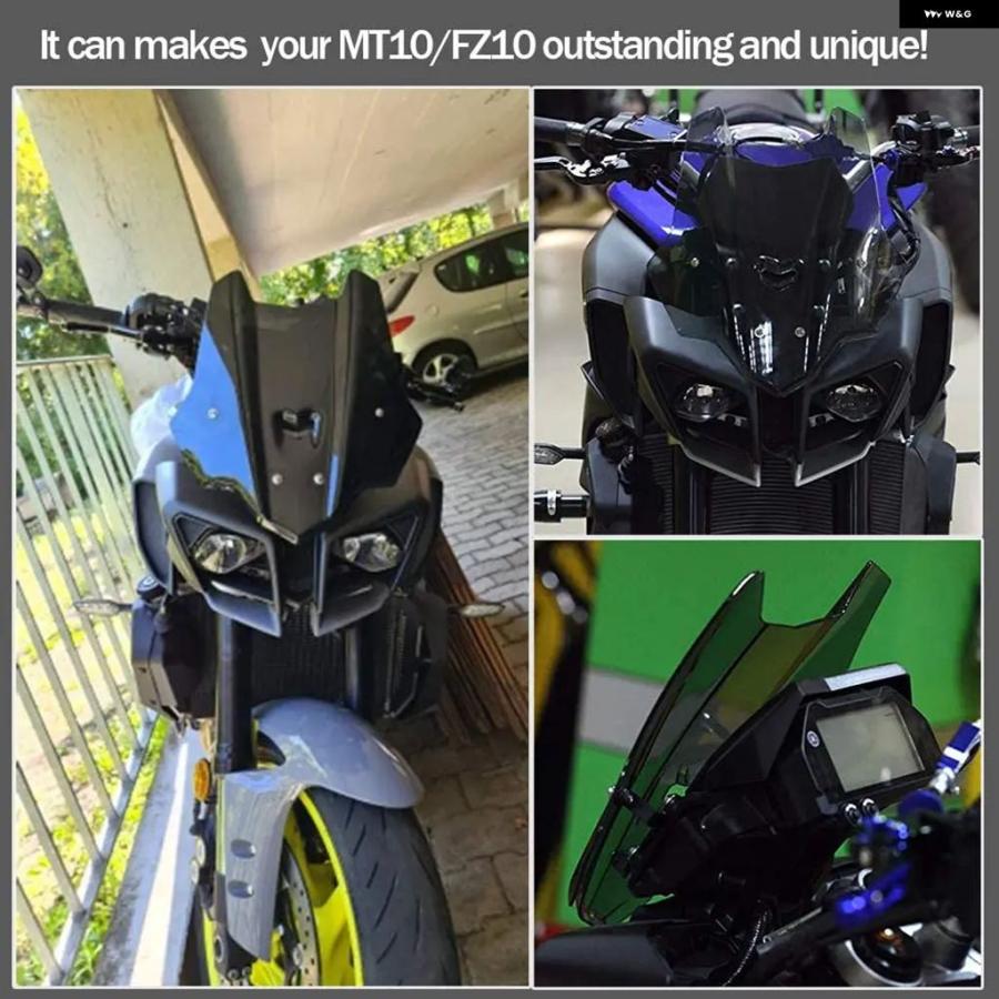 並行輸入品オートバイ バイク FZ 風防 ウィンドスクリーン バイザー ウィンドデフレクター ヤマハ FZ10 MT10 FZ-10 MT-10 2016-21の画像