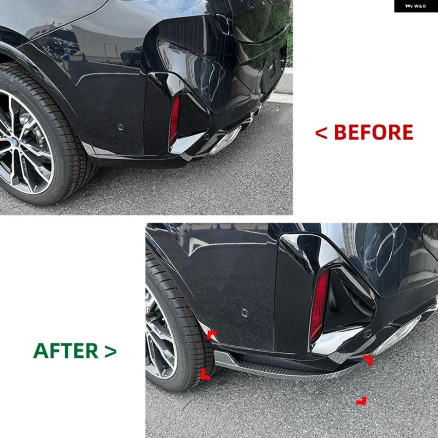 並行輸入品グロスブラック カーリア バンパー リップスポイラー サイド ディフューザー スプリッター トリム BMW X4 G02 LCI M SPORT 2022-2023+の画像