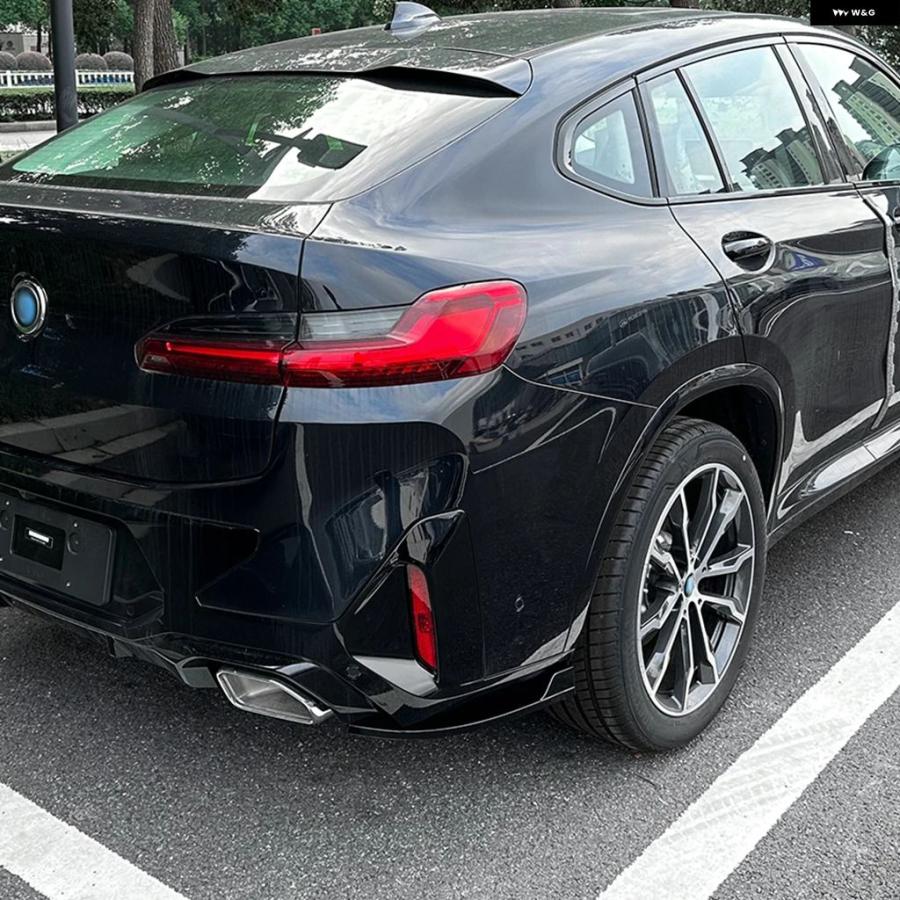 並行輸入品グロスブラック カーリア バンパー リップスポイラー サイド ディフューザー スプリッター トリム BMW X4 G02 LCI M SPORT 2022-2023+の画像
