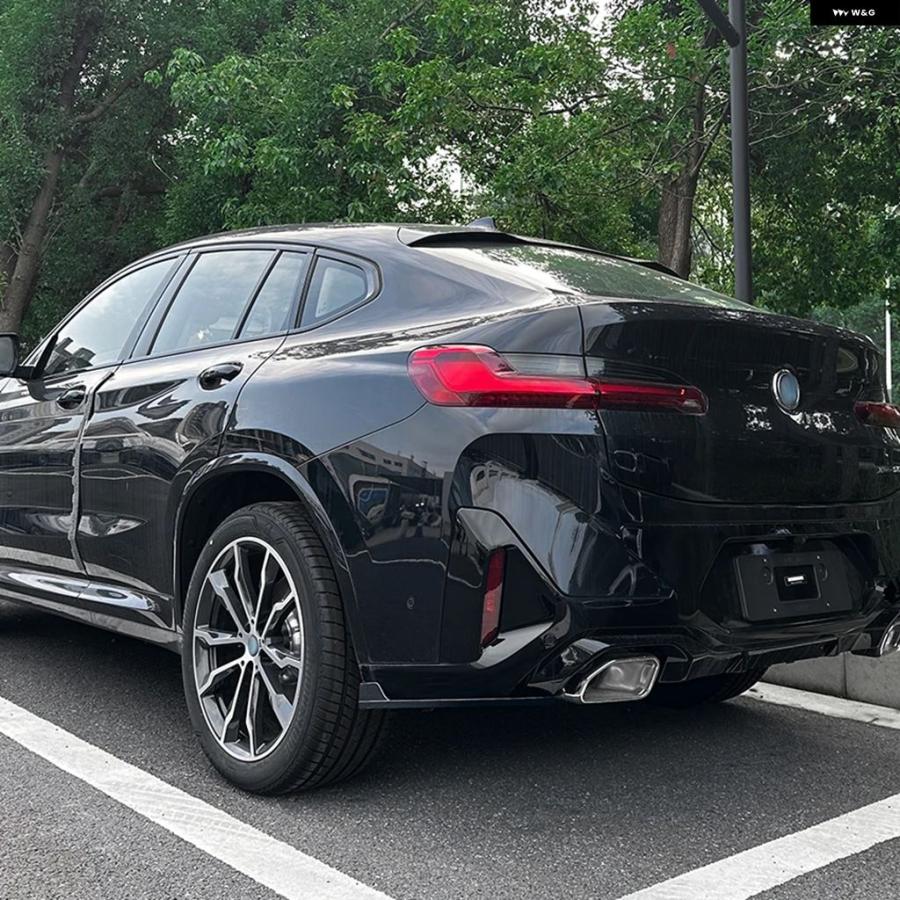 並行輸入品グロスブラック カーリア バンパー リップスポイラー サイド ディフューザー スプリッター トリム BMW X4 G02 LCI M SPORT 2022-2023+の画像