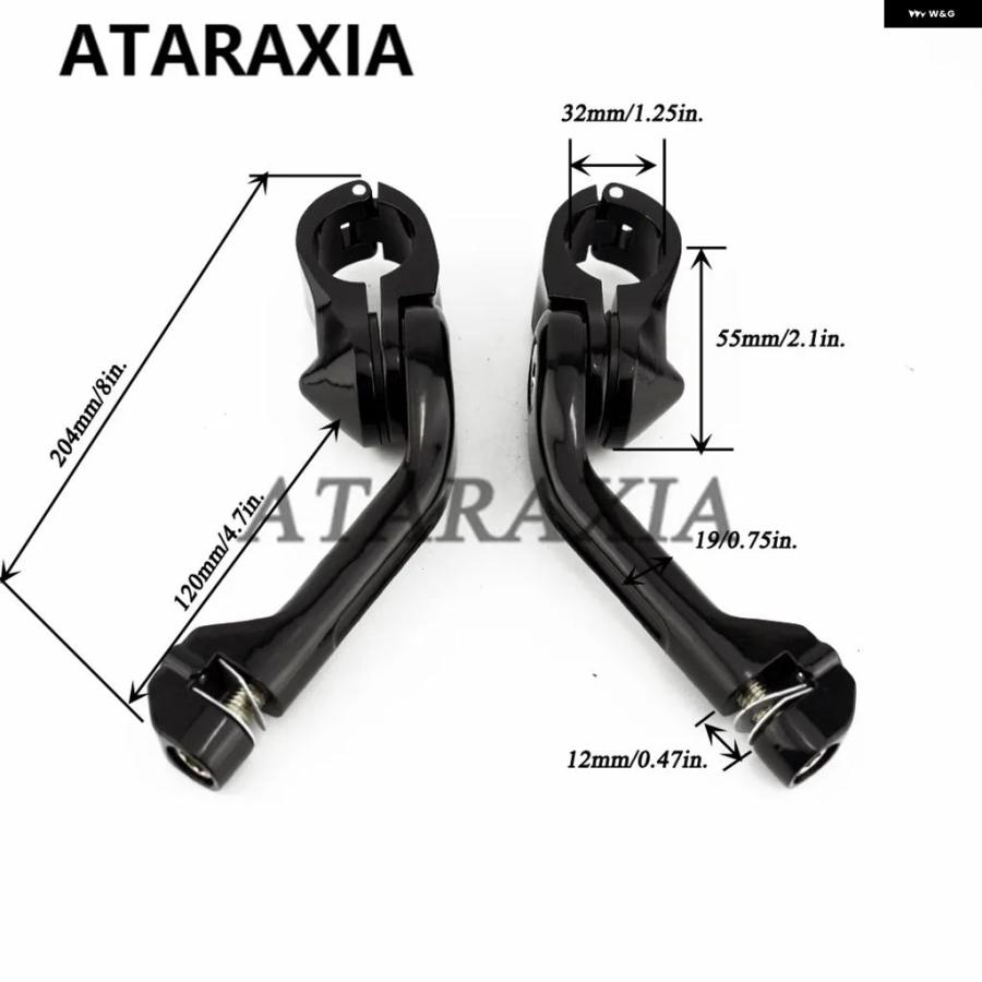 並行輸入品オートバイ バイク フットペグ ロングアングル ペグ マウント 1-1/4インチ 32MM エンジン ガード フットレスト ハーレー スポーツスター ダイの画像