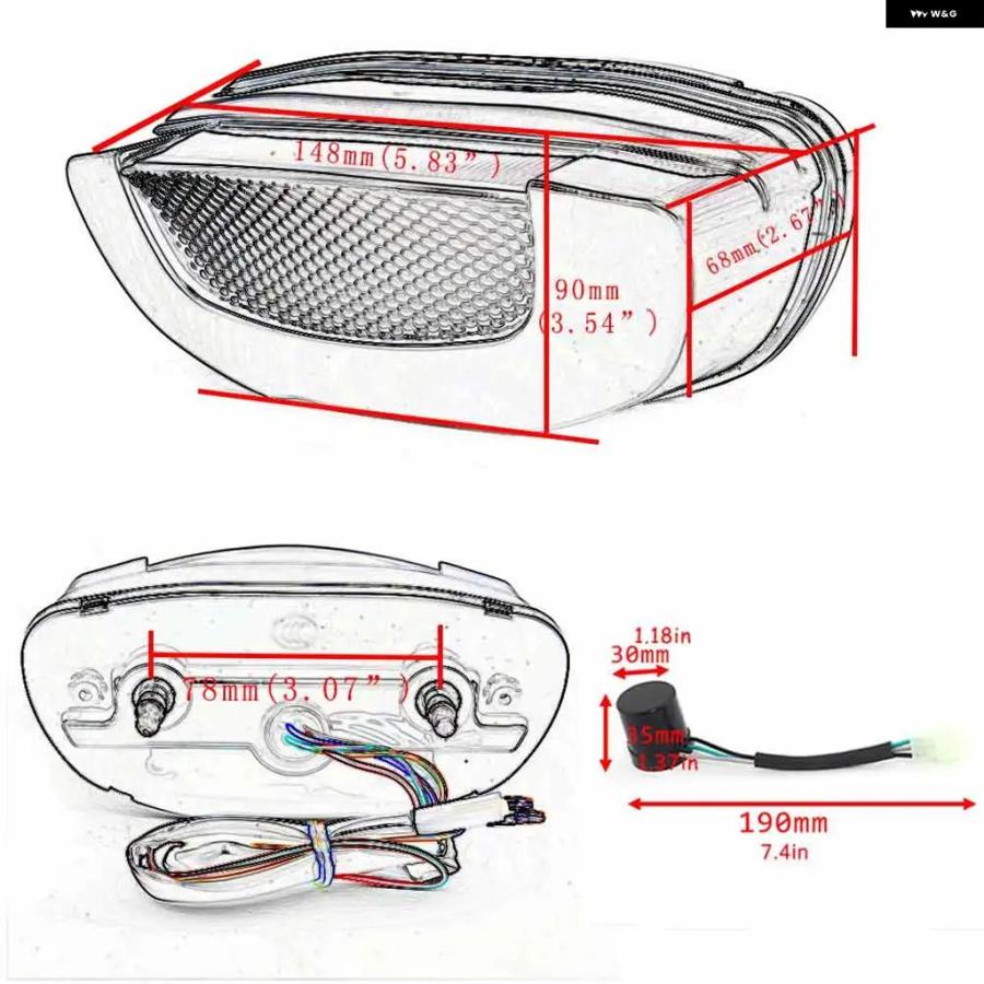 並行輸入品オートバイ バイク LED一体型 テールライト ウィンカーホンダ CB650R CBR650R 300R 150R リアブレーキ ストップ ランニング インジケーターの画像
