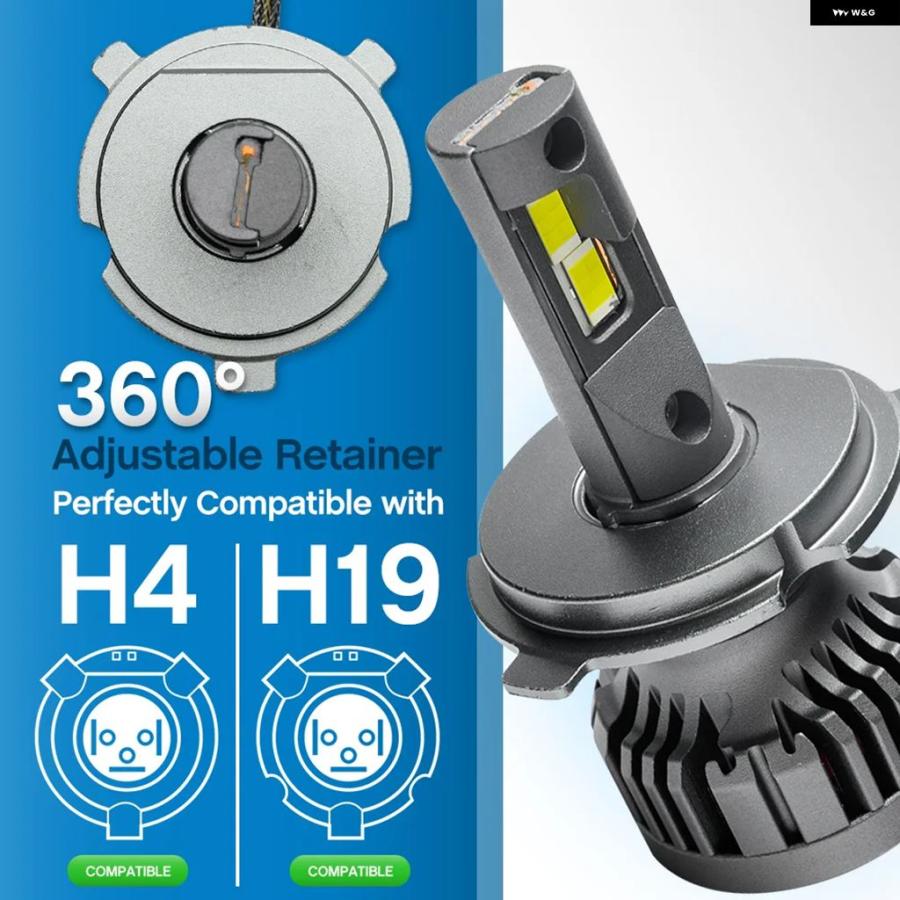 並行輸入品2個 H19 LED 電球 車用 ヘッドライト 超高輝度 ハイロー ハイ/ロービーム 6500K ホワイト 日産 デイズ ルークス 三菱 EK X スペースの画像