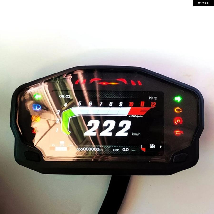 並行輸入品AD オートバイ バイク ダッシュボード タコメーター LCD デジタル 12000RPM スピード メーター 2-4 シリンダー オドメーターの画像