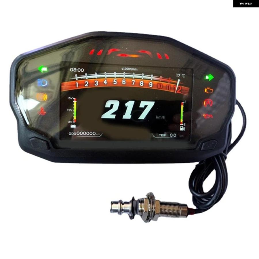 並行輸入品AD オートバイ バイク ダッシュボード タコメーター LCD デジタル 12000RPM スピード メーター 2-4 シリンダー オドメーターの画像