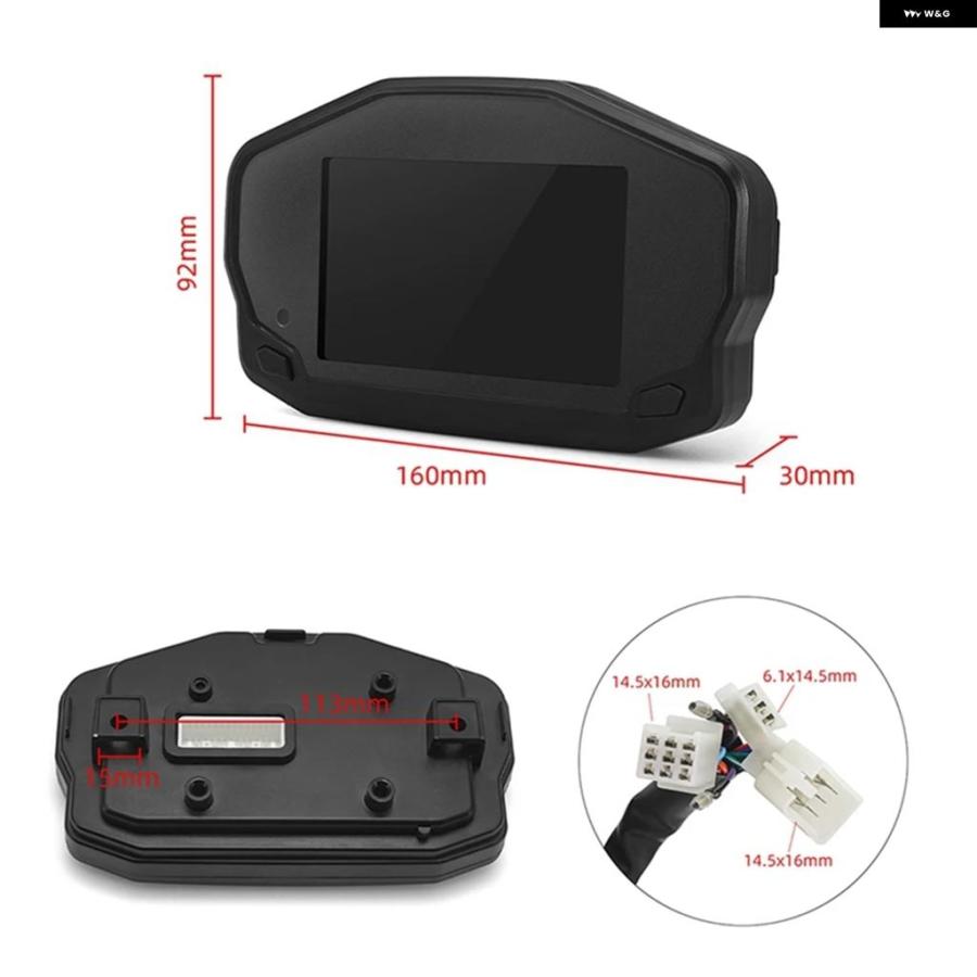 並行輸入品AD オートバイ バイク ダッシュボード タコメーター LCD デジタル 12000RPM スピード メーター 2-4 シリンダー オドメーターの画像