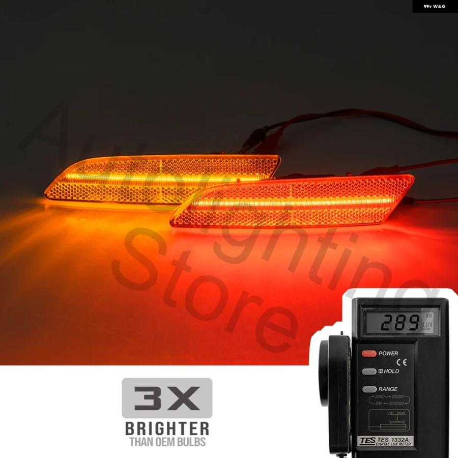 ブランド登録なし - 並行輸入品4PCS LED側面 目じるしともし火 バンパー 向こう正面 琥珀色 後押し赤いこと ウィンカーライト 2004-07 -2008 クライスラー 差し交わす火の手