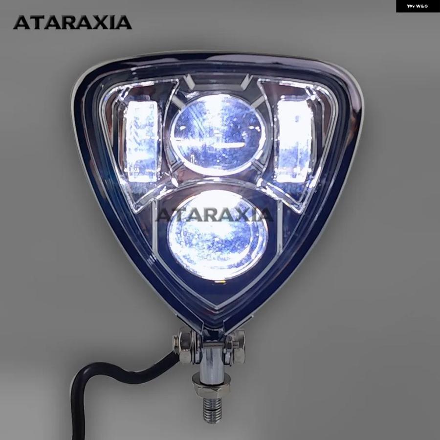 並行輸入品オートバイ バイク LEDトライアングルライト ヘッドライト スポットランプライト ヘッドランプ ハイロービーム ハーレー ツーリング カフェレの画像