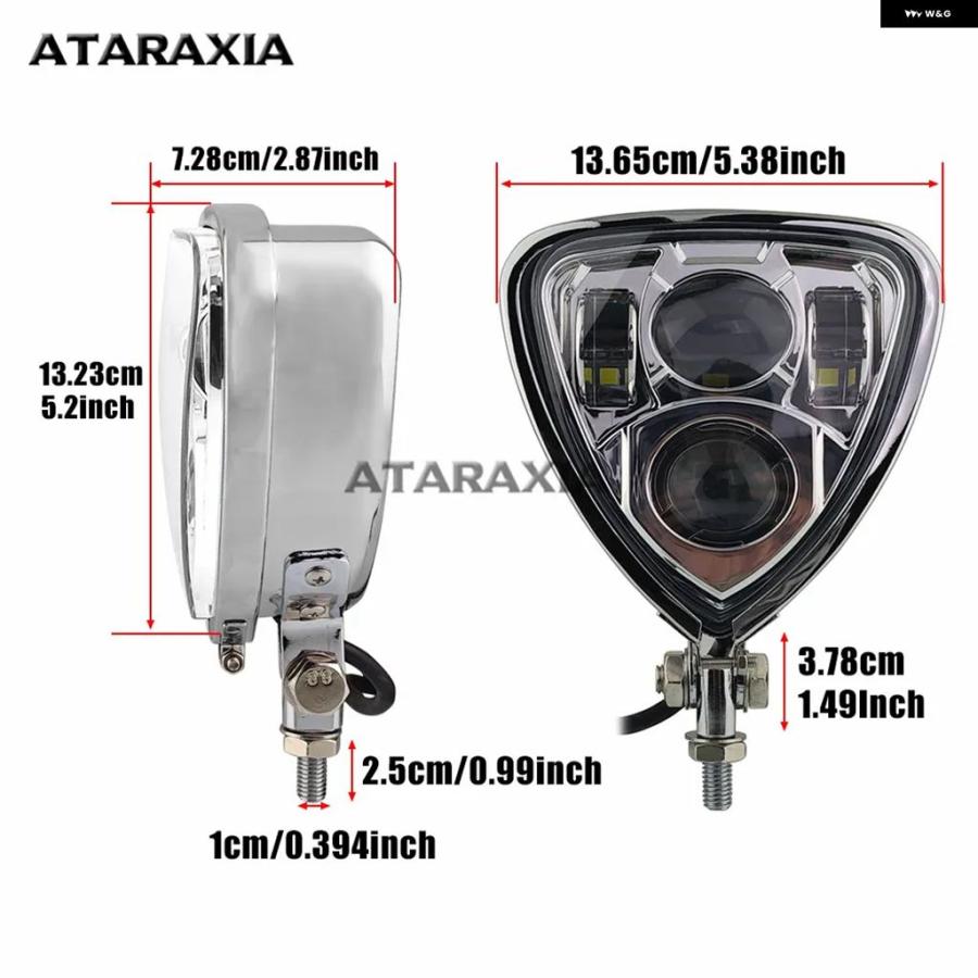 並行輸入品オートバイ バイク LEDトライアングルライト ヘッドライト スポットランプライト ヘッドランプ ハイロービーム ハーレー ツーリング カフェレの画像