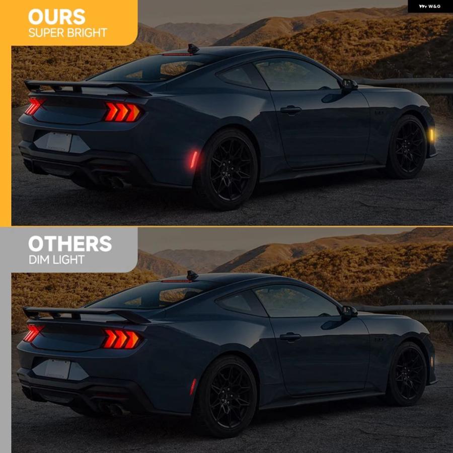 並行輸入品4個 2024 2025+ フォード マスタング S650 フェンダー サイド マーカーライト ウィンカーライト アクセサリーキット 米国モデル専用の画像