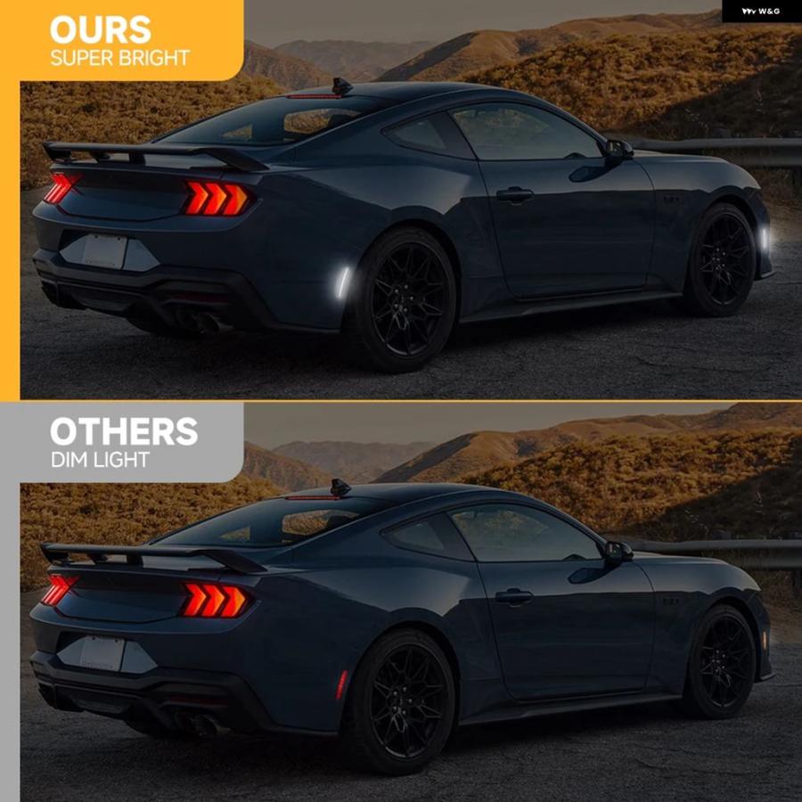 並行輸入品4PCS 2024 2025+ フォード マスタング S650 フロントリアフェンダー サイド マーカーライト ウィンカーライト アクセサリーキットの画像