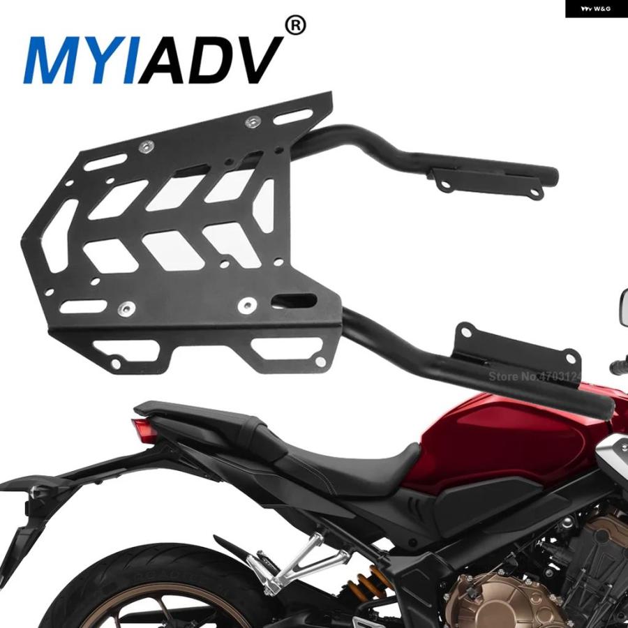 並行輸入品ホンダ CB650R CBR650R リアラゲッジラック カーゴ キャリア シェルフ CB 2019 2020 オートバイ バイク リアパッセンジャー グリップ バーの画像