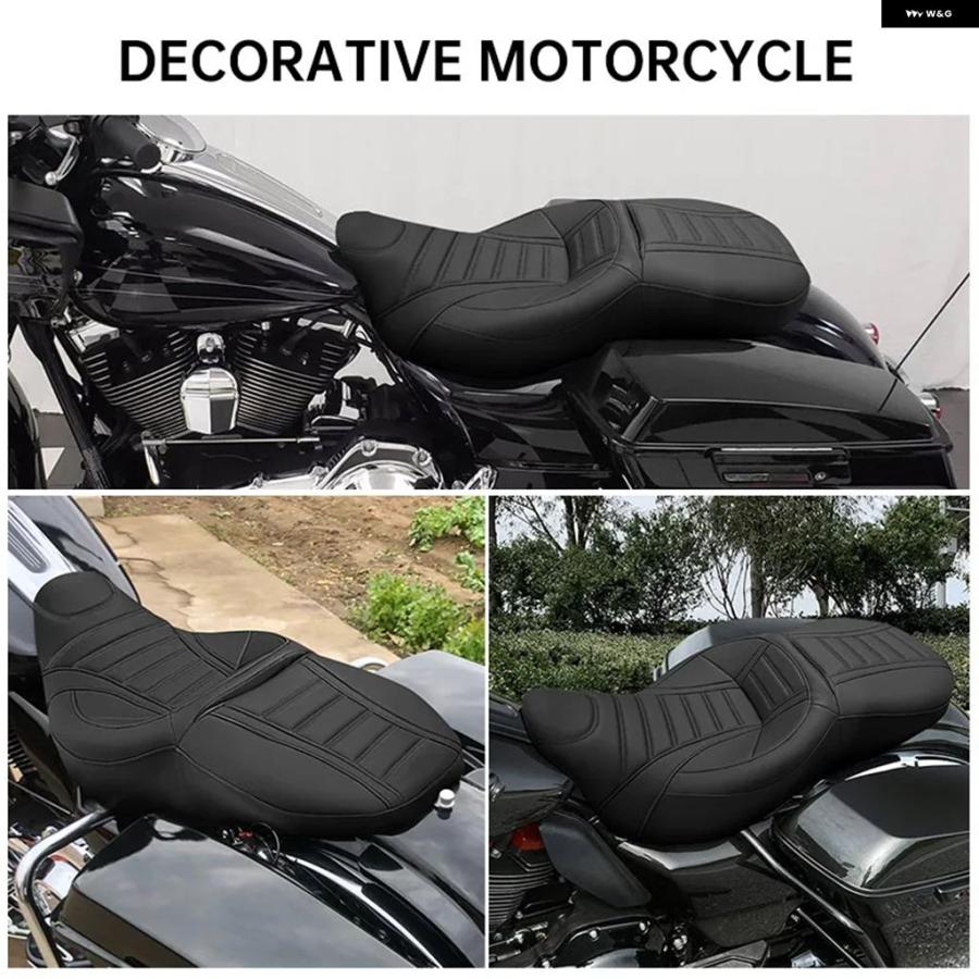 並行輸入品オートバイ バイク ライダーパッセンジャーワンピースシート クッション ハーレー ツーリングCVOストリートグライド ロードキング スペシャル_5