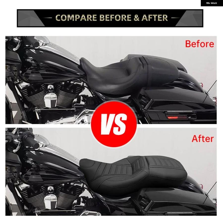 並行輸入品オートバイ バイク ライダーパッセンジャーワンピースシート クッション ハーレー ツーリングCVOストリートグライド ロードキング スペシャル_6