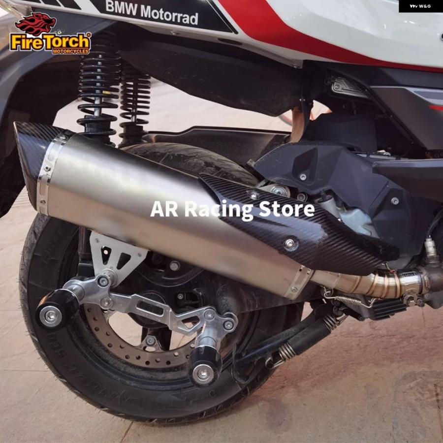 並行輸入品スリップオン BMW C400 C400X C400GT 2018-2020 フル システム オートバイ バイク 排気エスケープ モト ミドルリンク パイプの画像