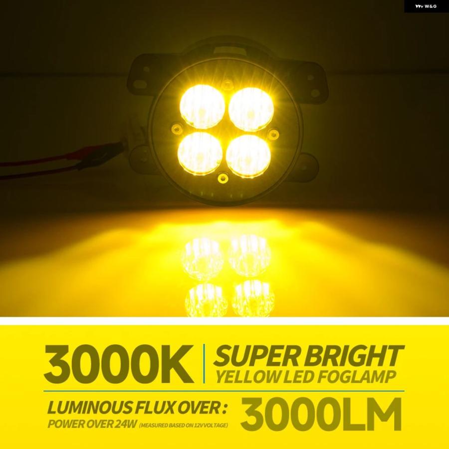 並行輸入品2PCS アンバー LED フォグランプ ドライビングライト ヘッドライト アセンブリ ジープ ラングラー JK 2013-2018 JL グラディエーター JT メタ_3