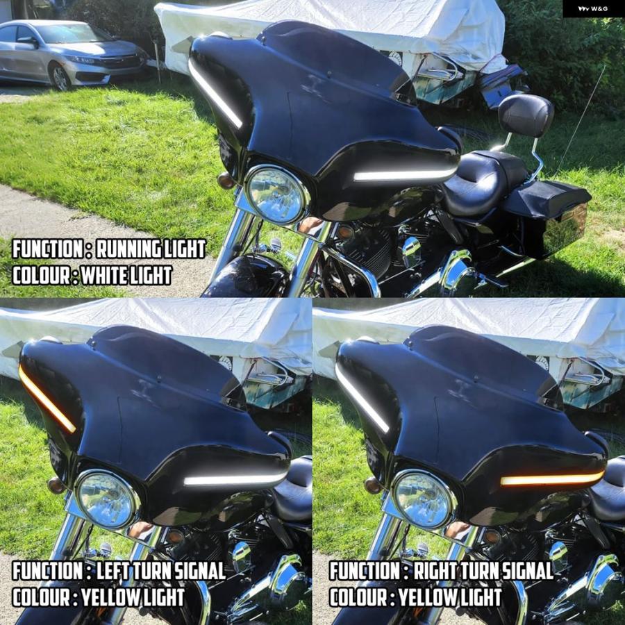 並行輸入品ヘッドライト フェアリング LED アウター バットウィング カバー ウィンカーライト ハーレー ツーリング CVO ストリート エレクトラ グライドの画像