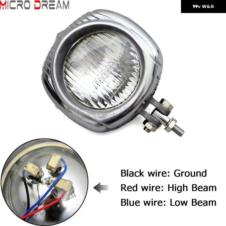 ブランド登録なし - 並行輸入品自動二輪車 自動二輪車 12V エレクトロライン ヴィンテージ レトロ 真四角 前照灯 シールドビーム 上端照明ランプ ホンダ ハーレー チョッ