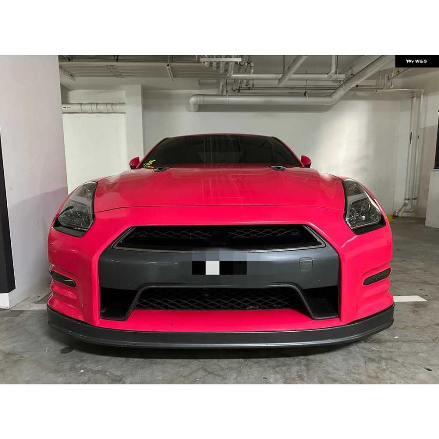 並行輸入品2PCS 車 外装 フロント ヘッドライト カバー トリム ヘッドランプ アイリッド ヘッドライト アイブロウ 日産 GTR R35 2008-2016の画像